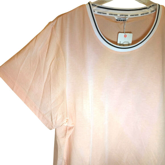 Kari Traa Rong Tee Workout Short Sleeve Top Womens Sz XL Peach Pink Crewneck - Picture 7 of 16